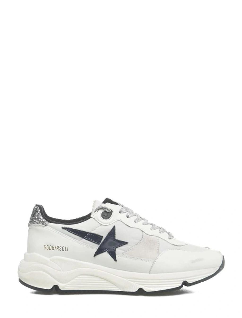 Running Sole Nylon Leather Sneakers In White Product Image