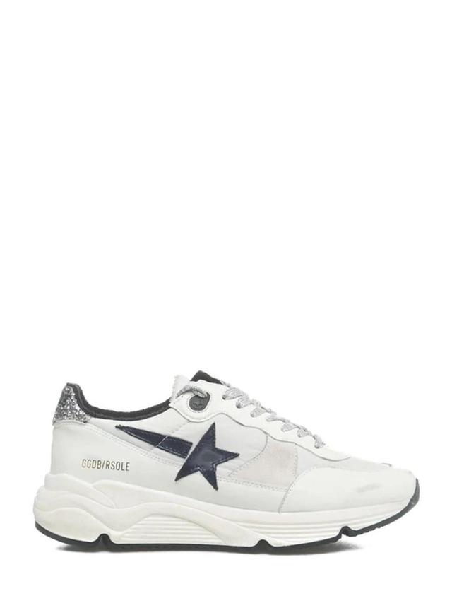 Running Sole Nylon Leather Sneakers In White Product Image