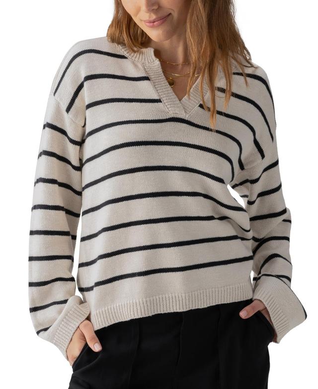 Women's Chill Vibes Striped Cotton Pullover Sweater Product Image