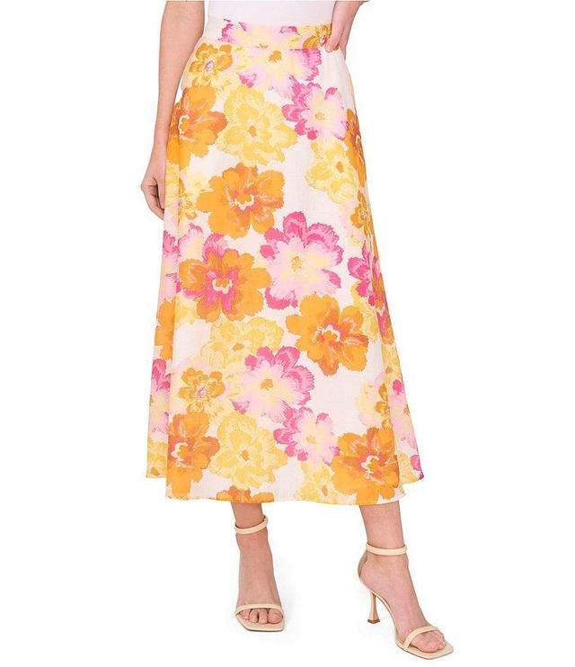 CeCe Floral Midi A-Line Skirt Product Image