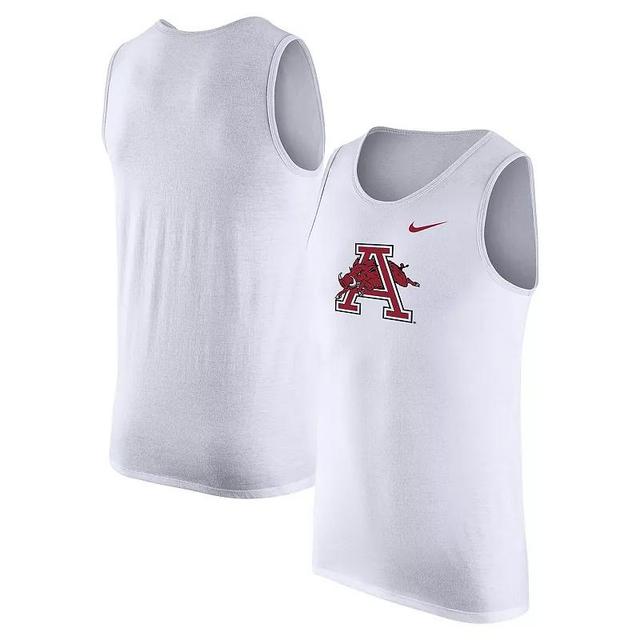 Mens Nike White Arkansas Razorbacks Vintage Logo Performance Tank Top Product Image