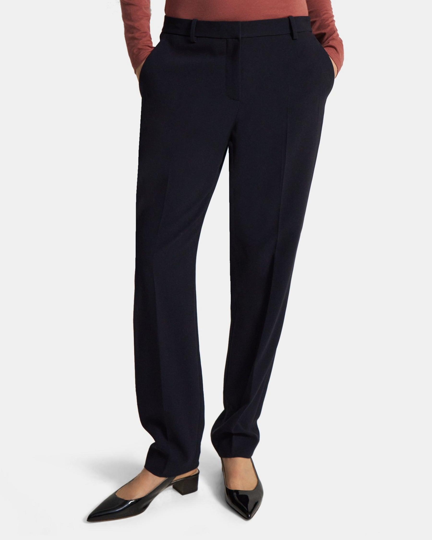 Slim Full Length Pant in Crepe Product Image