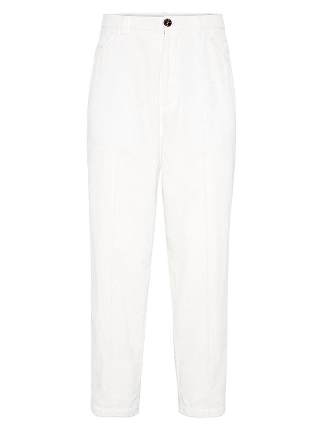 Mens Garment Dyed Leisure Fit Trousers in Cotton Corduroy Product Image