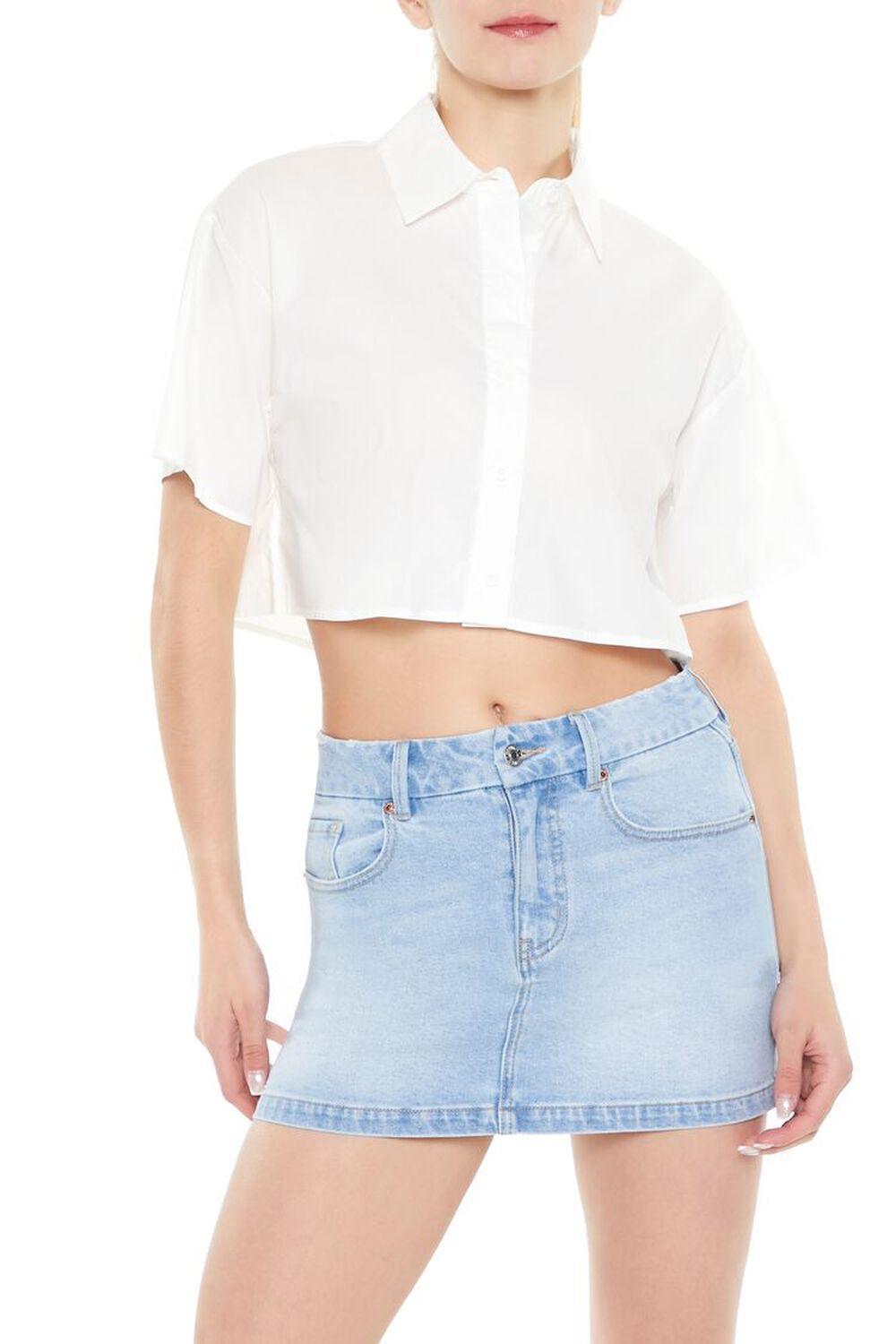 Poplin Cropped Shirt | Forever 21 Product Image