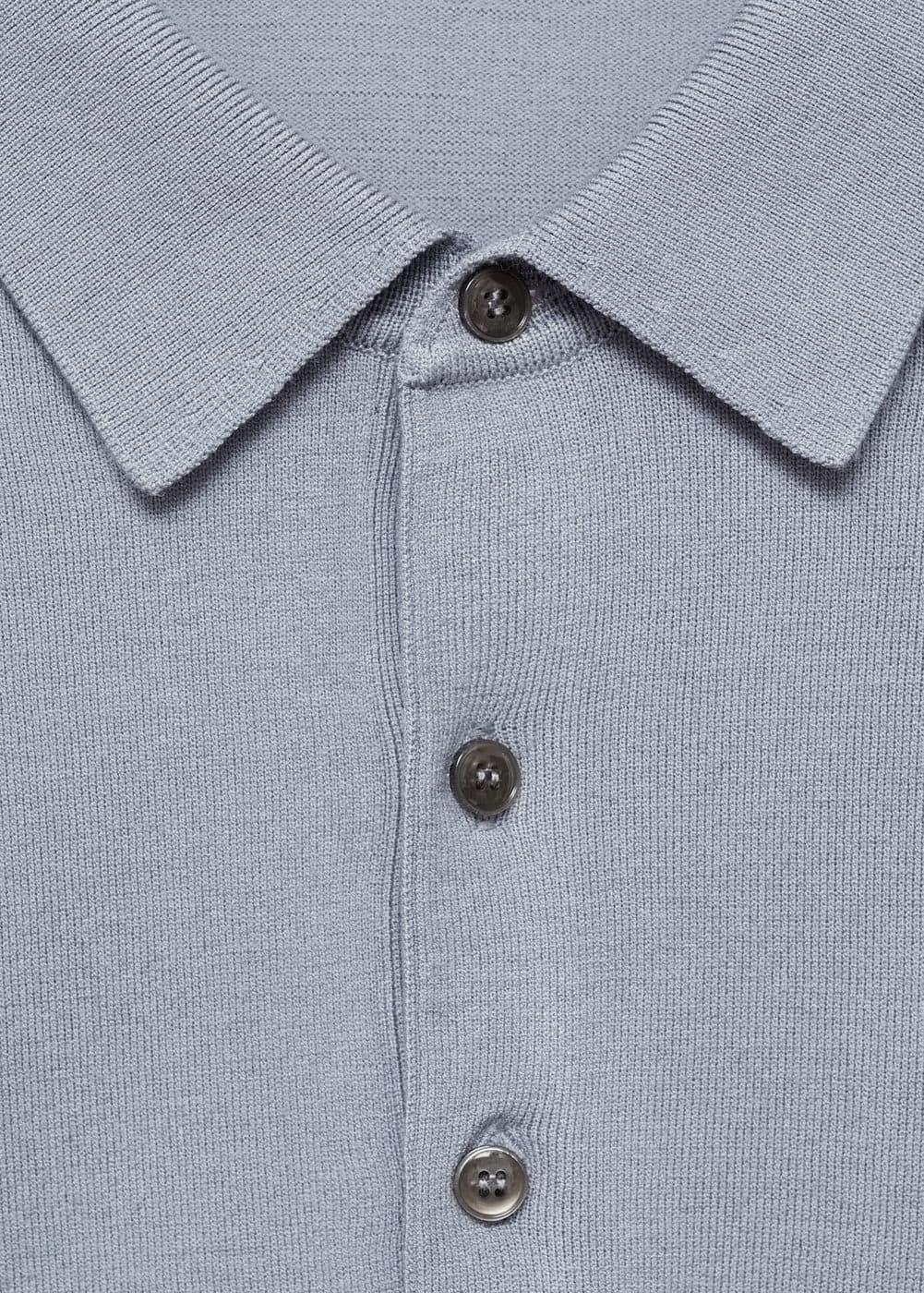 MANGO MAN - Fine-knit polo shirt china blueMen Product Image