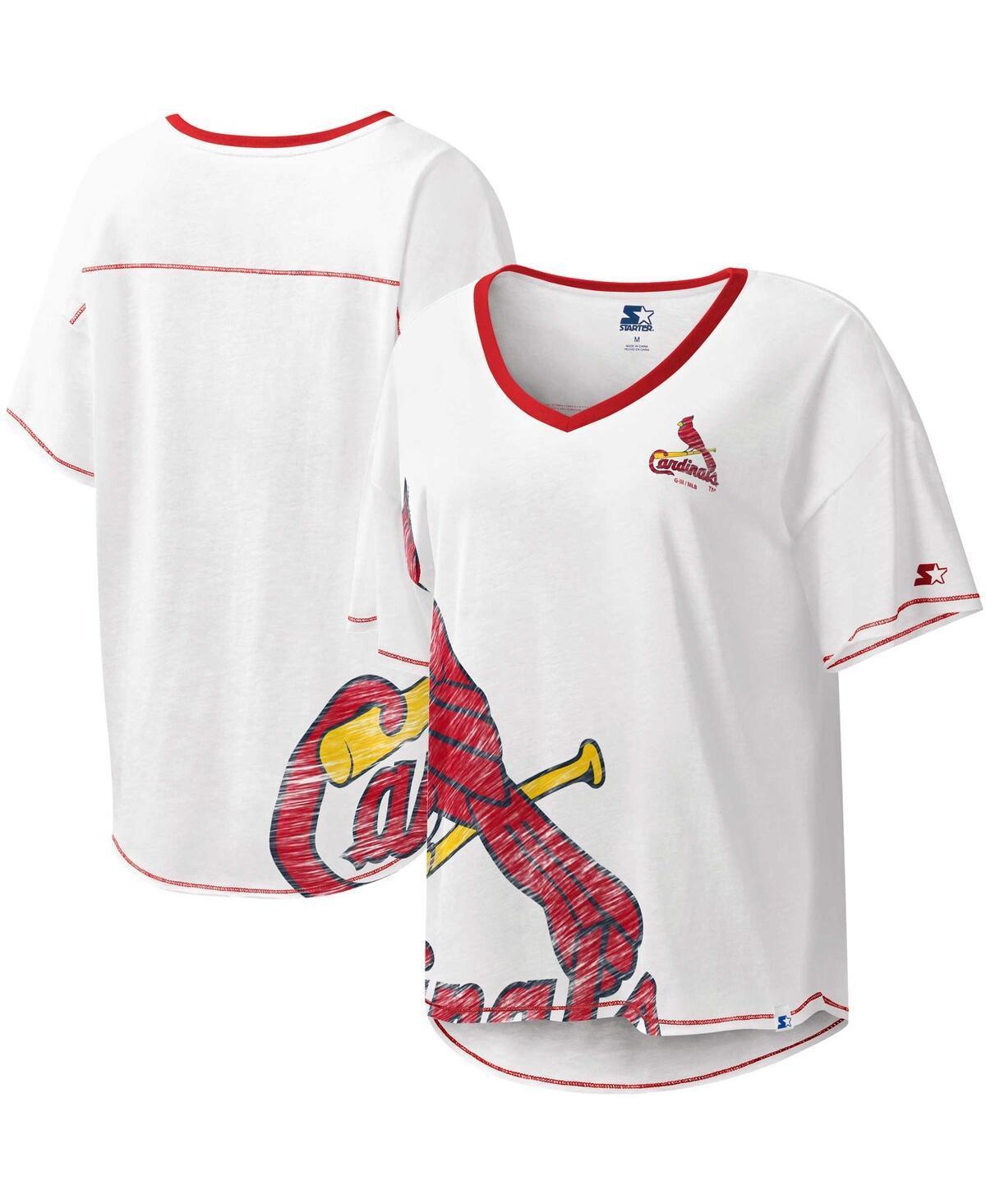 Womens Starter White St. Louis Cardinals Perfect Game V-Neck T-shirt Product Image