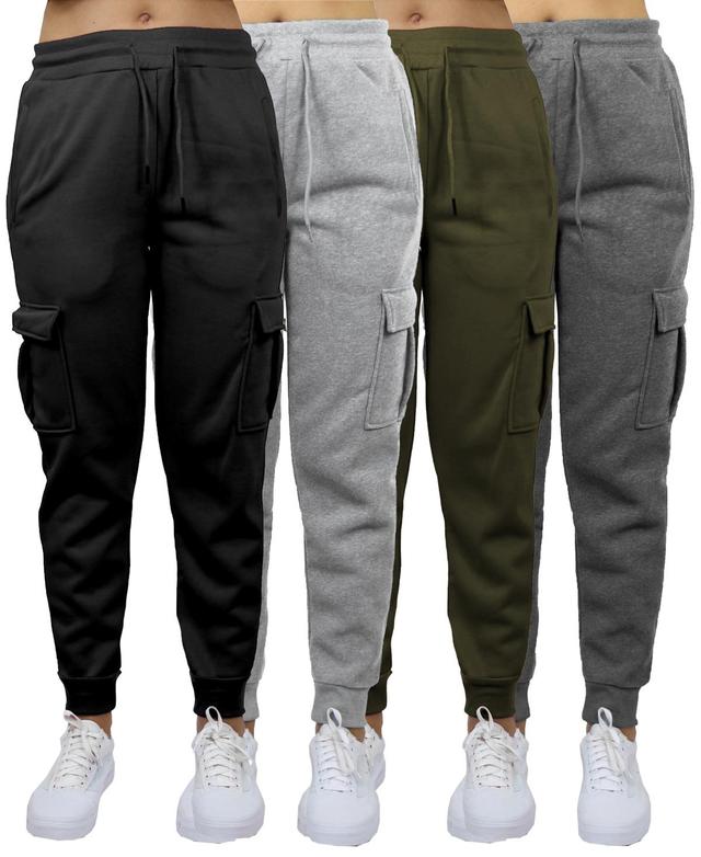 Carol Vee Womens Heavyweight Loose Fit Fleece-Lined Cargo Jogger Pants-4PK Product Image