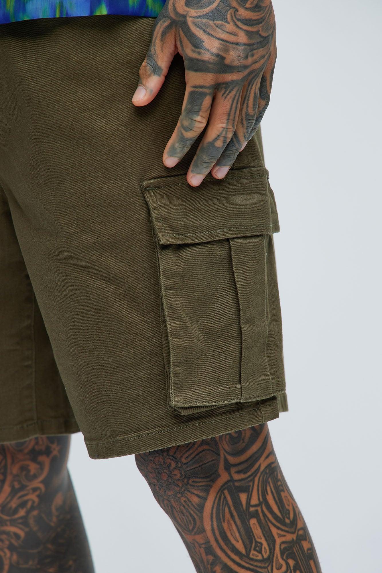 Twill Volley Cargo Shorts - Olive Product Image