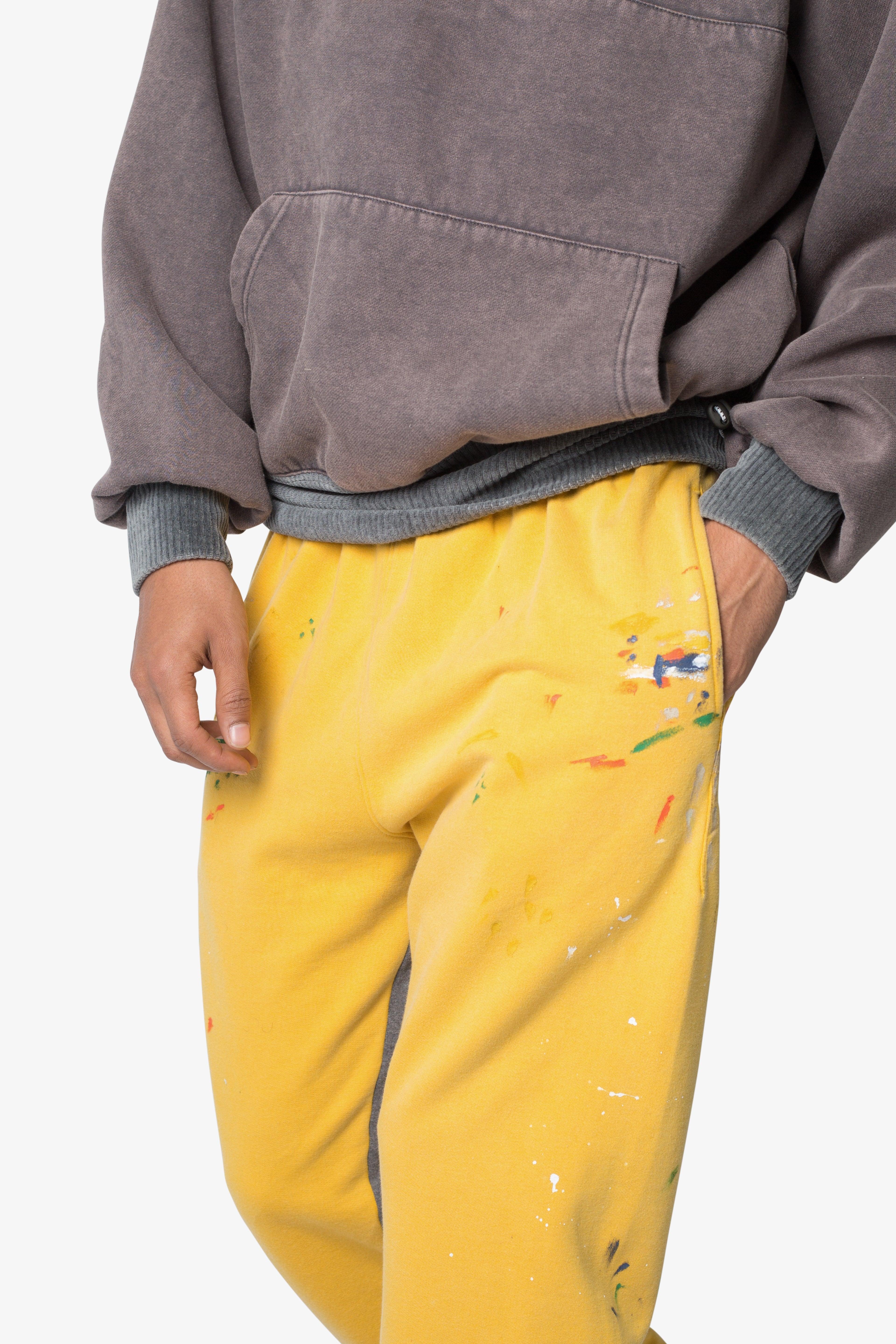 Contrast Bootcut Sweatpants - Yellow Product Image