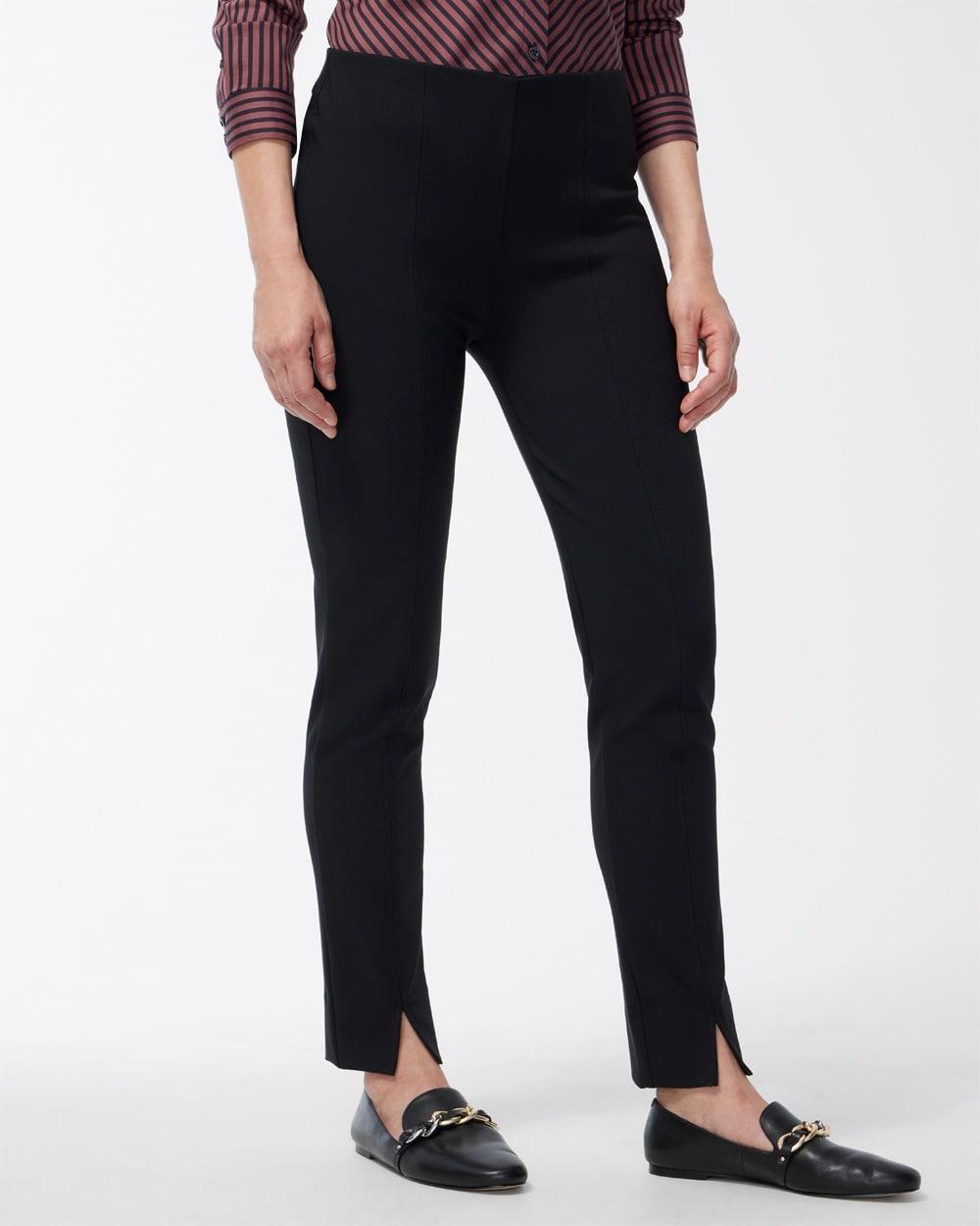 Bi-Stretch Front Seam Slit Ankle Pants Product Image