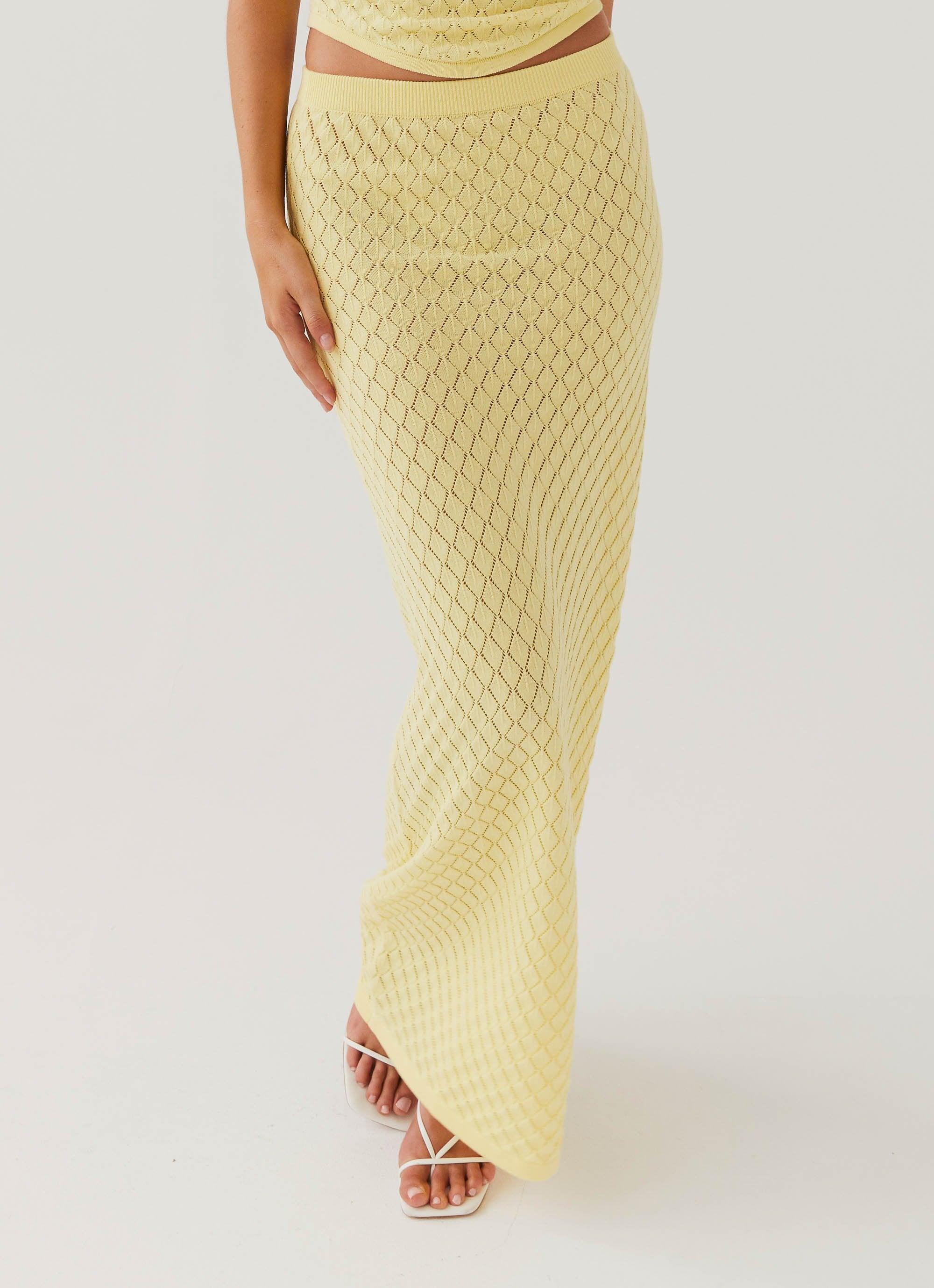 Amanza Knit Maxi Skirt - Lemon Product Image