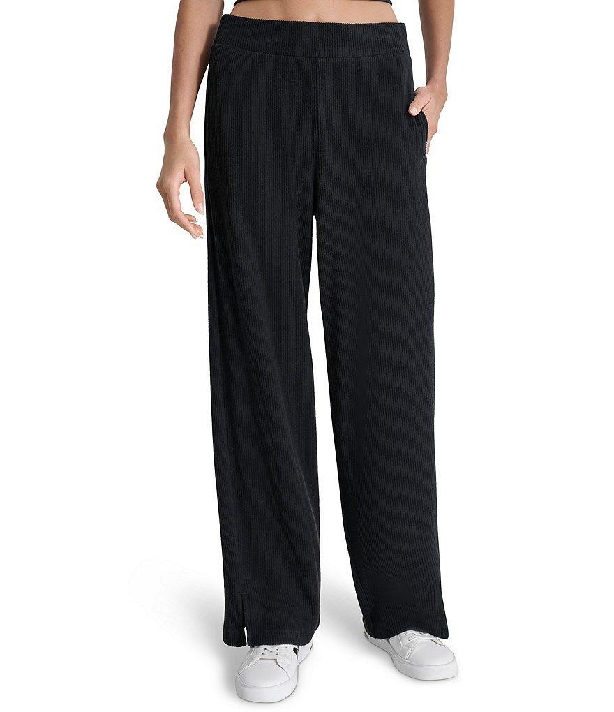 DKNY Sport by Donna Karan Brushed Rib Knit Relaxed Straight Leg Pants Product Image