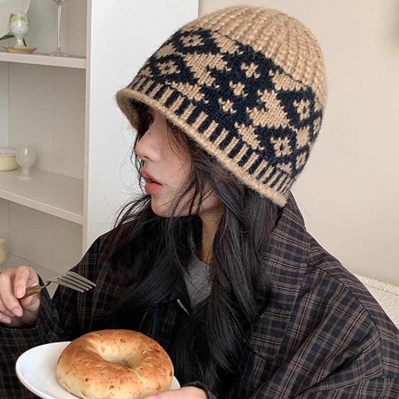 Patterned Knit Beanie Product Image