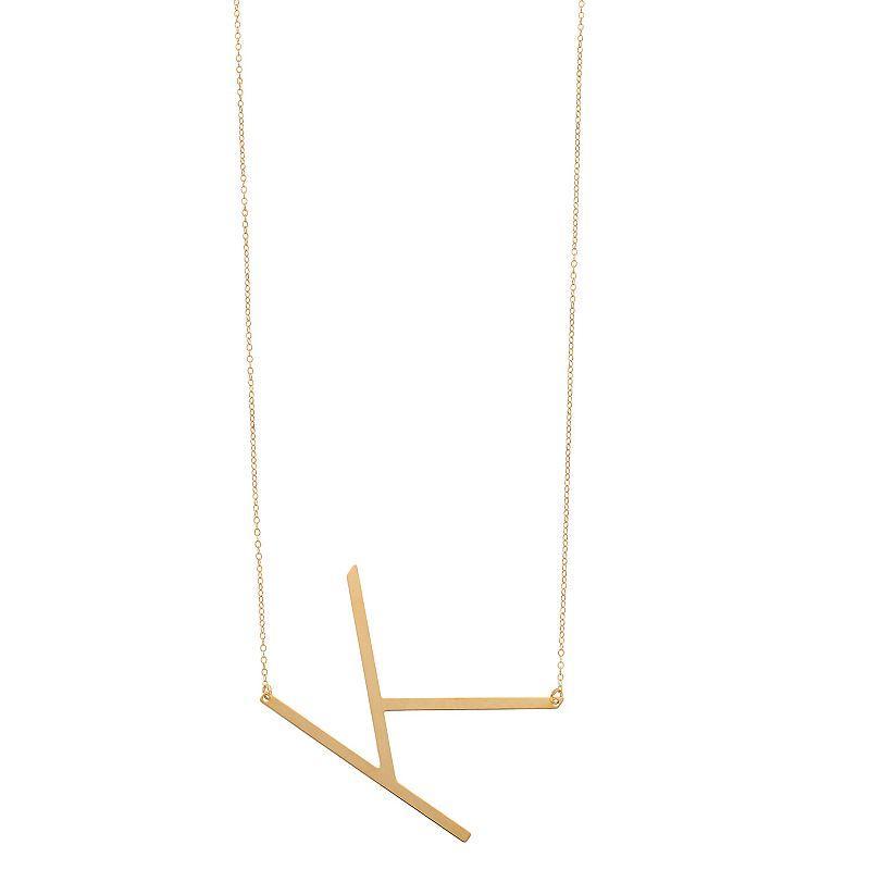 14K Gold Initial Necklace, Womens 14k Gold B Product Image