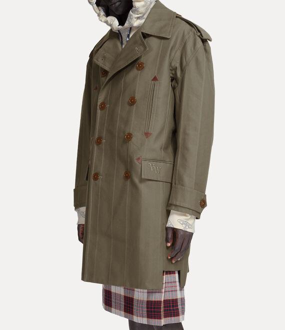 Stripped Trench Coat  Product Image