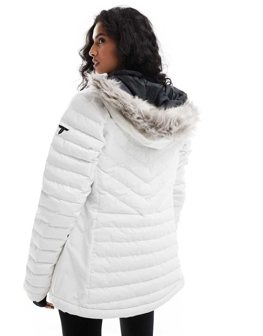 Columbia Bird Mountain III insulated ski jacket in white Product Image