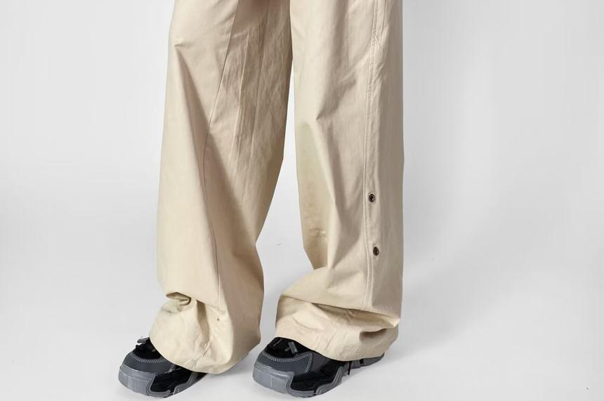 High Rise Plain Wide Leg Pants Product Image