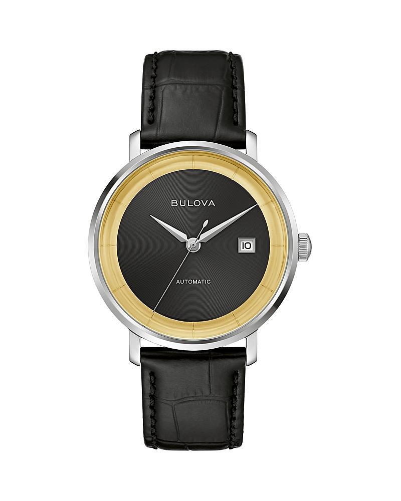 Men's Bulova Limited Edition Rat Pack Black Strap Watch with Gold-Tone and Black Dial (Model: 96B406) Product Image