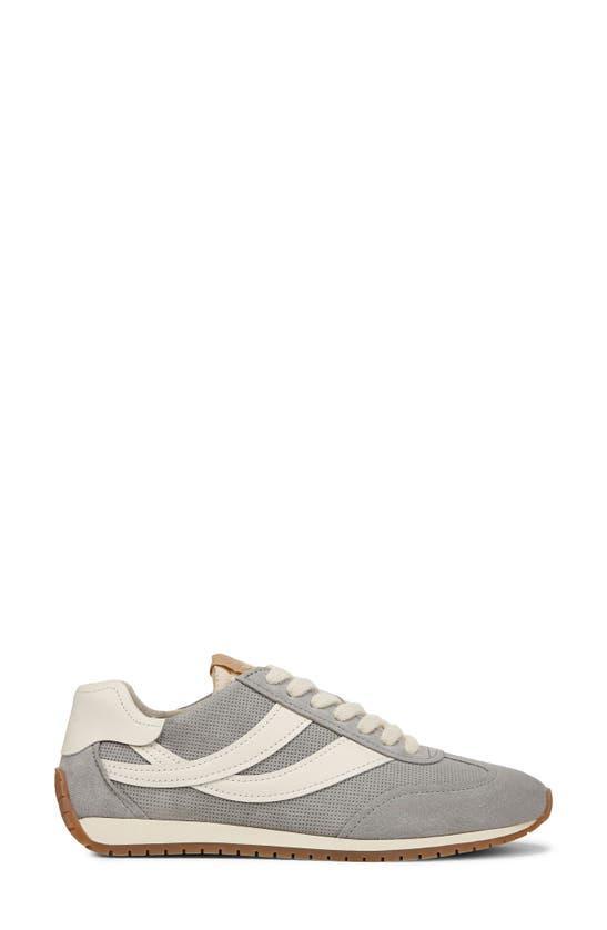 Oasis Mixed Leather Retro Sneakers In Fog Gray Product Image