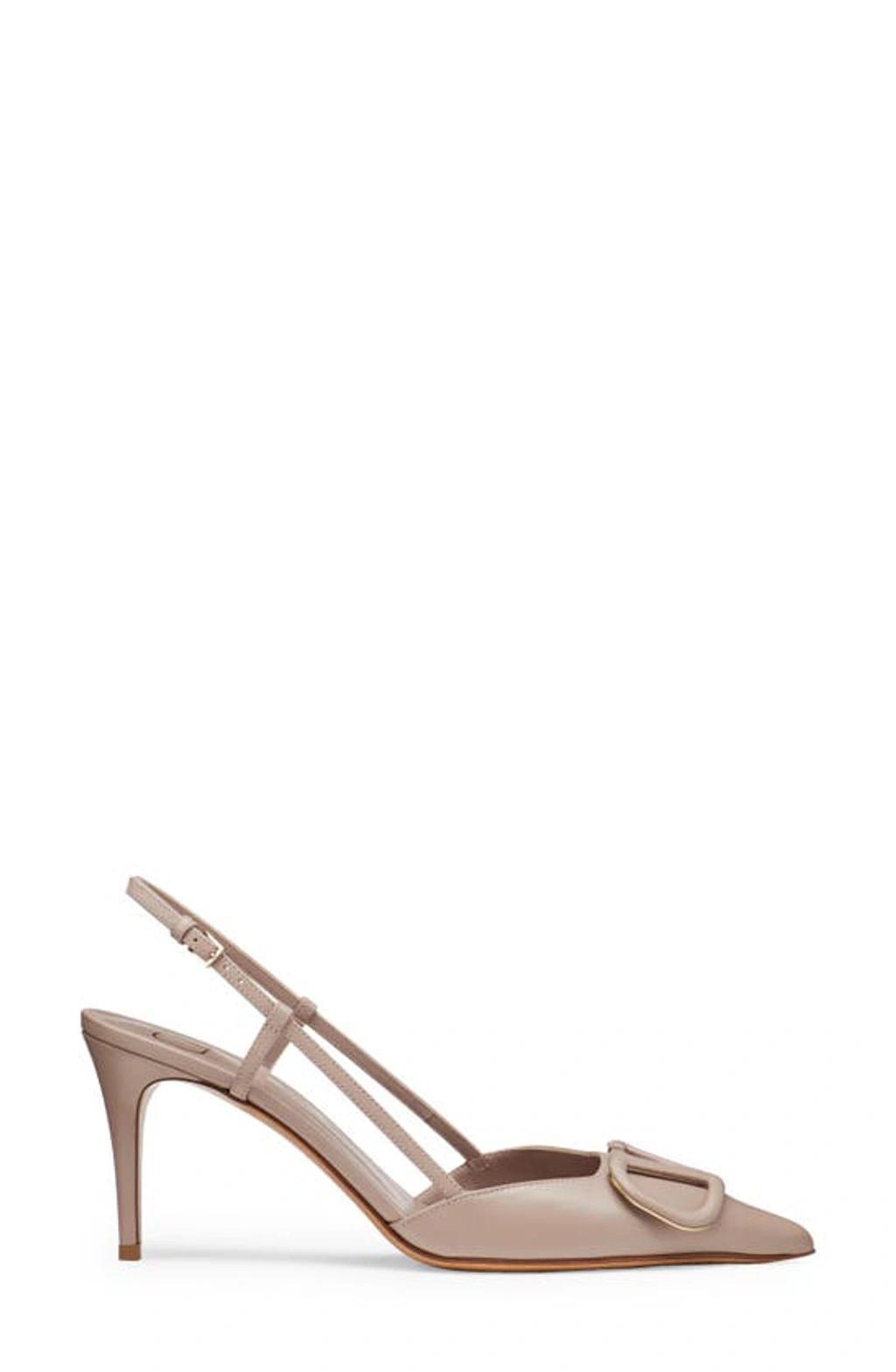 VALENTINO GARAVANI Vlogo Pointed Toe Slingback Pump In Poudre Product Image