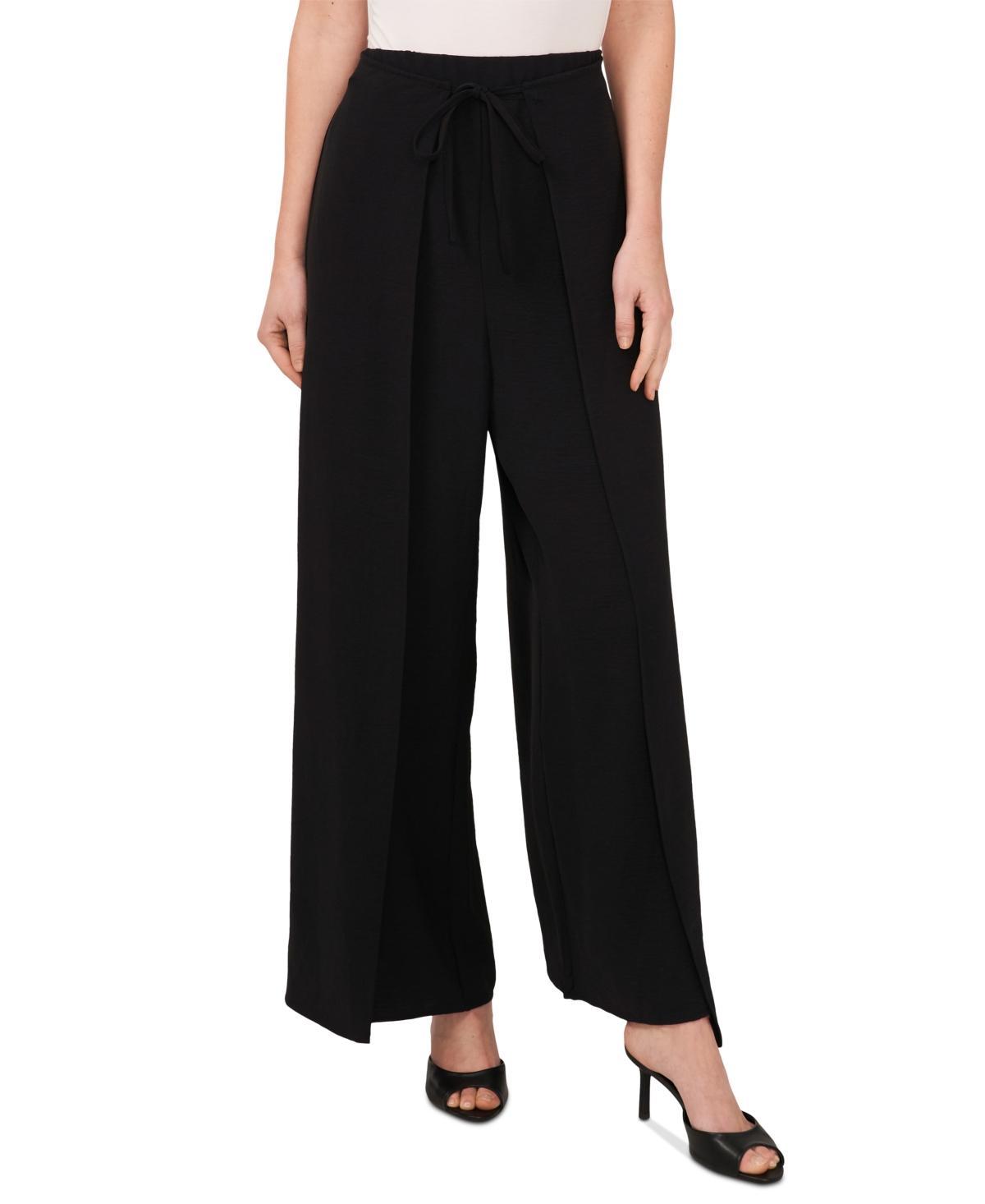 CeCe Womens Overlap Tie Front Wide Leg Soft Pants product image