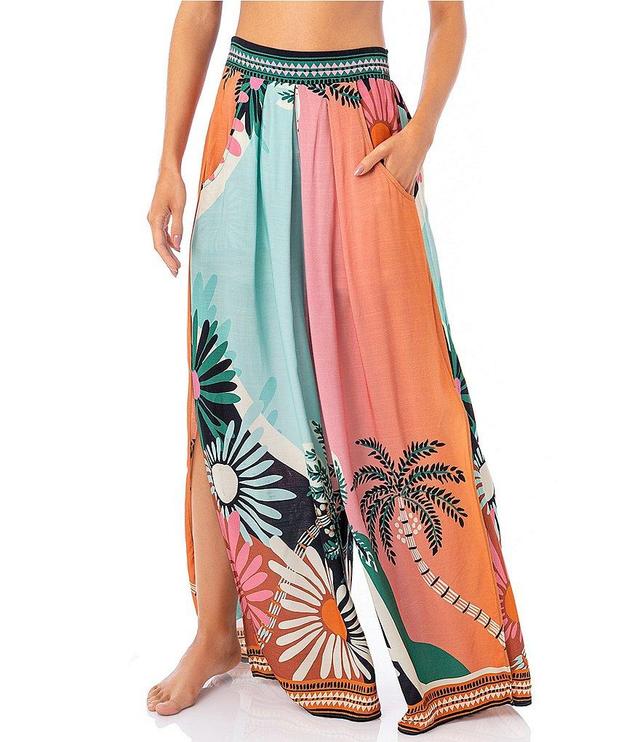 Maaji Ophelia Palazzo Retro Tropical Print Cover-Up Pants Product Image