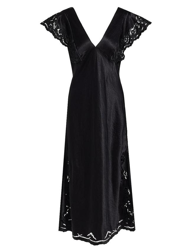 Womens Mckenna Lace-Sleeve Midi-Dress Product Image