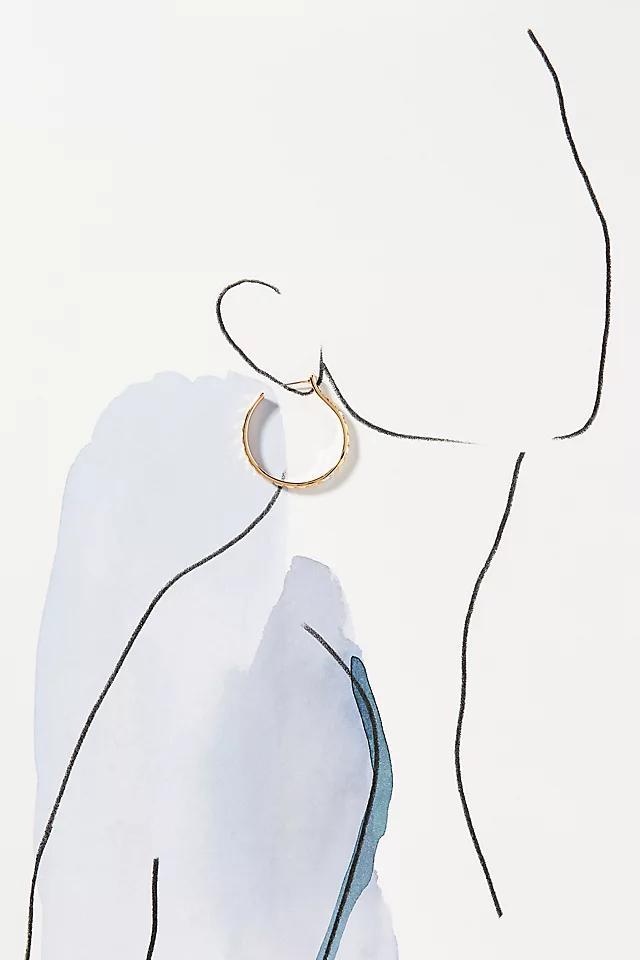 Large Ribbed Crystal Hoop Earrings Product Image