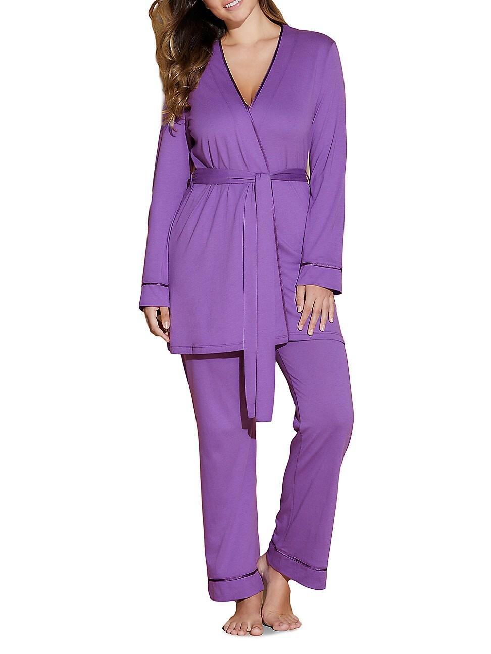 Womens 3-Piece Bella Maternity Robe, Camisole, & Pants Product Image