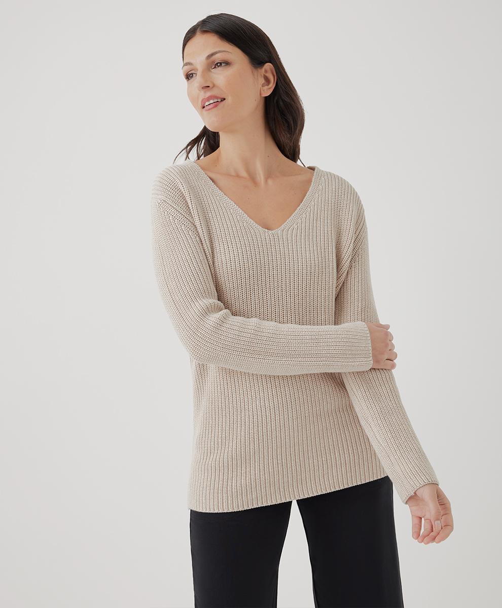 Womens Fisherman Knit Tie-Back Sweater S Product Image