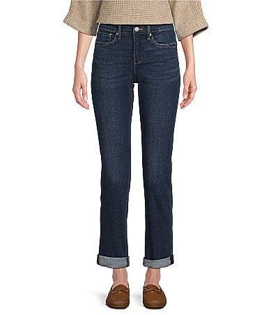 NYDJ Sheri Cuffed Straight Leg Jeans Product Image