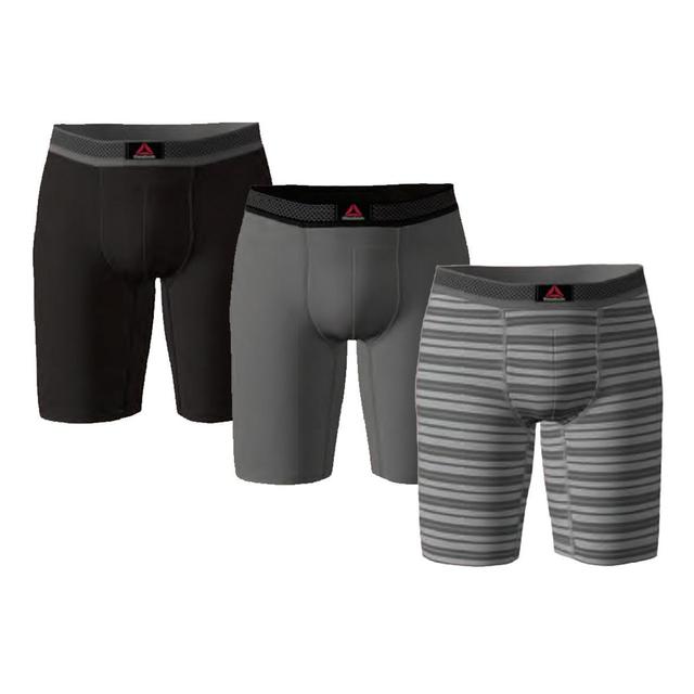 Reebok Men's 3 Pack Featherweight Long Leg Boxer Briefs Product Image