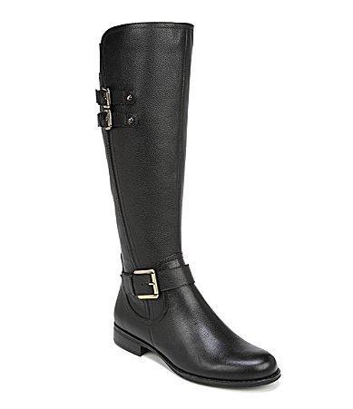 Naturalizer Jessie Wide Calf Leather Buckle Riding Boots Product Image