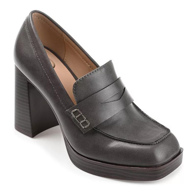 Journee Collection Ezzey Womens Heeled Loafers Product Image