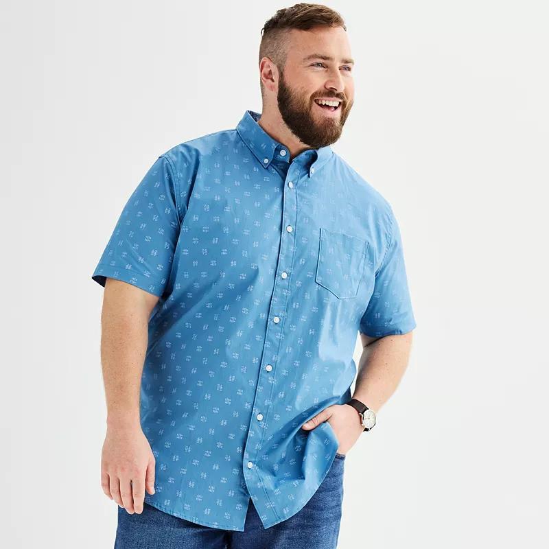 Big & Tall Sonoma Goods For Life Perfect-Length Button-Down Shirt, Mens Green Square Product Image