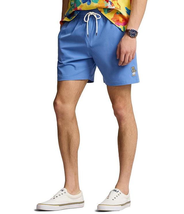 Polo Ralph Lauren Stretch Classic Fit Traveler Polo Bear 5.75#double; Inseam Swim Trunks Product Image