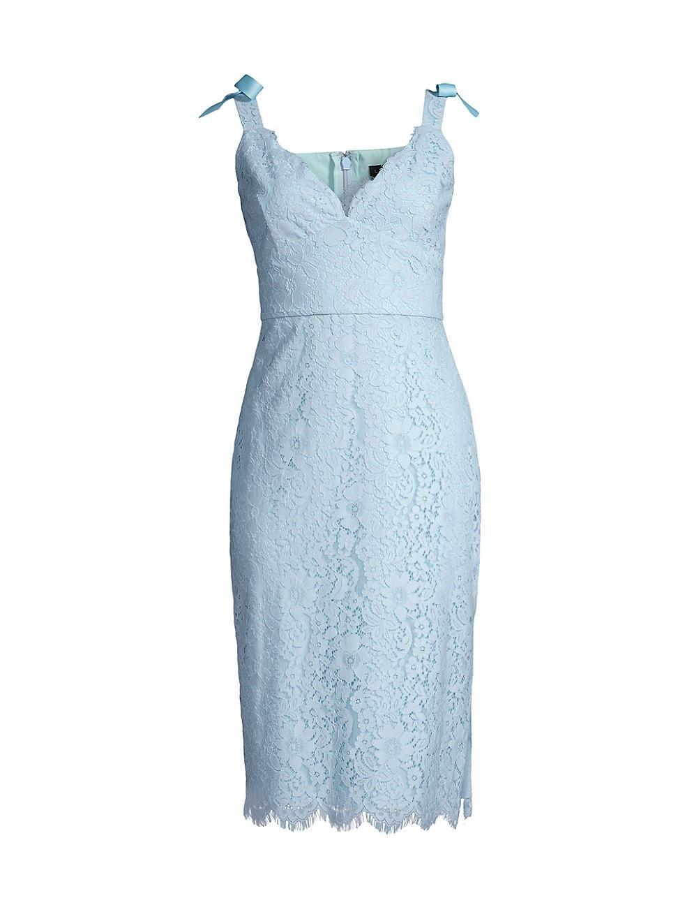 Womens Lace & Tie-Strap Midi-Dress Product Image