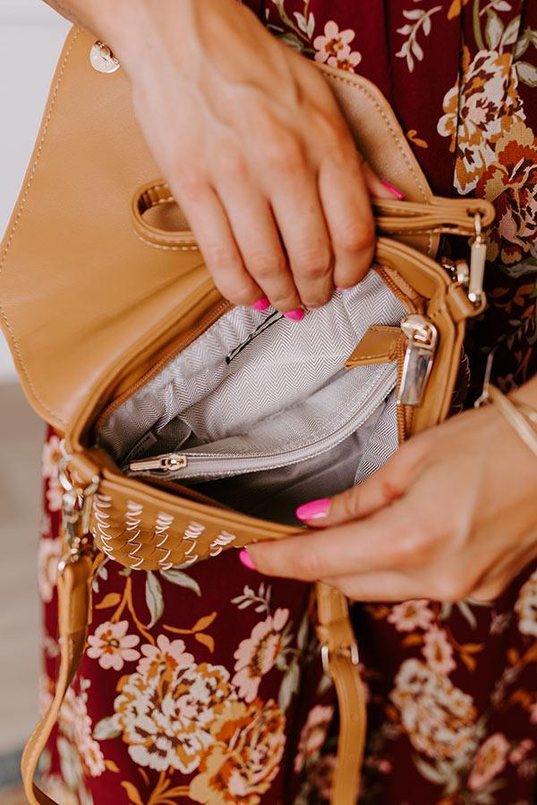 Sweet Melody Woven Faux Leather Clutch in Brown Product Image