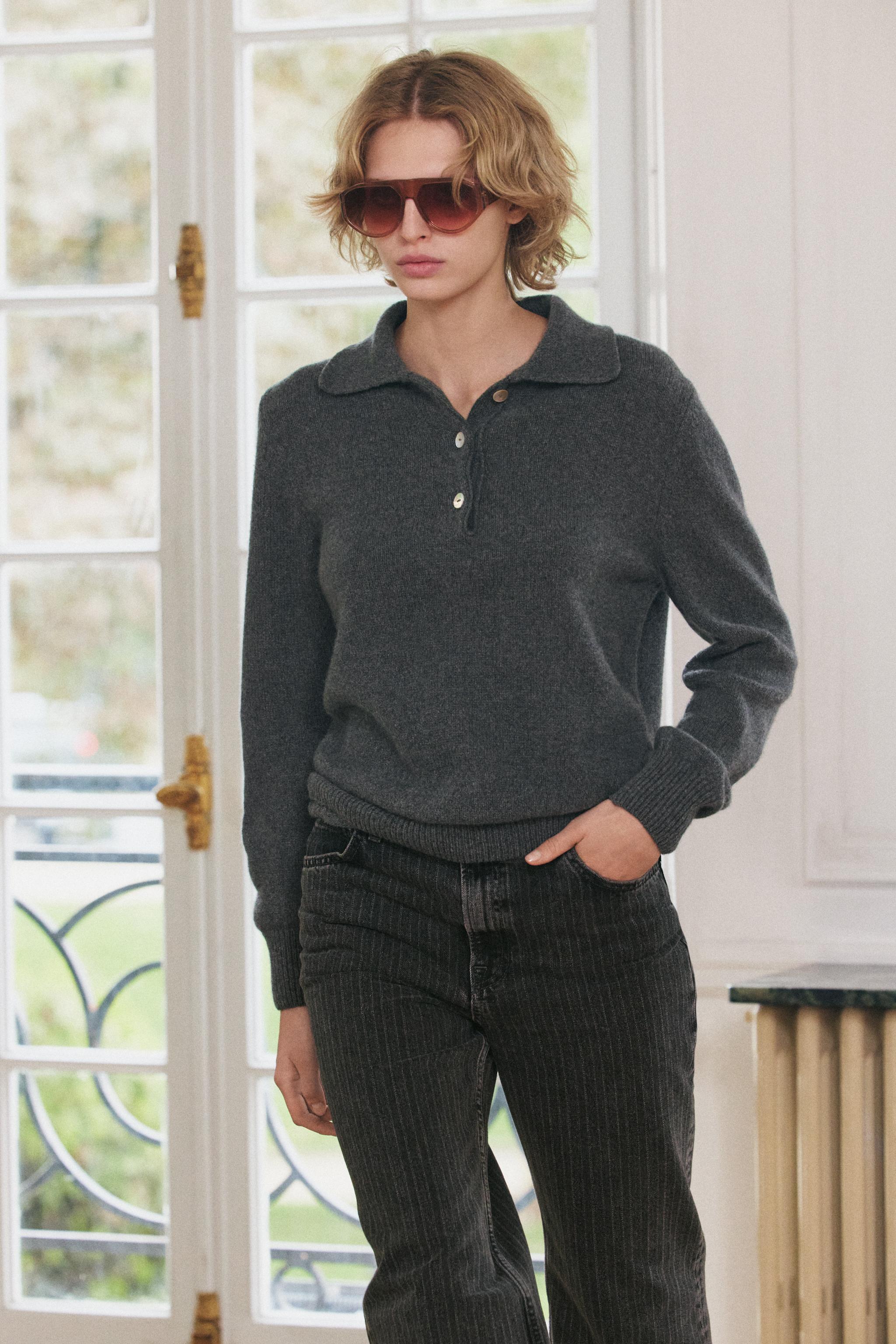 CASHMERE POLO SWEATER Product Image