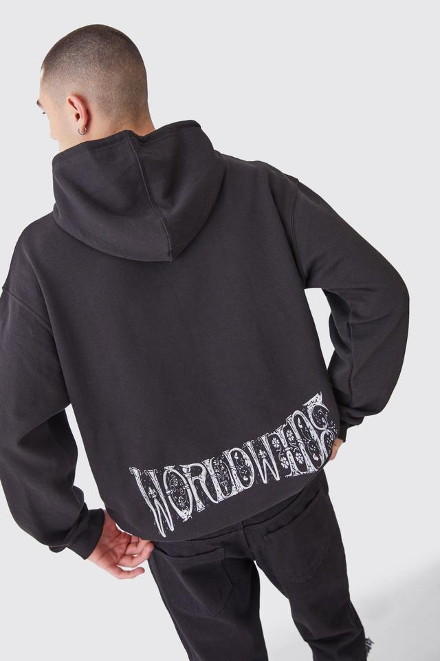 Oversized Worldwide Graphic Hoodie | boohooMAN USA Product Image