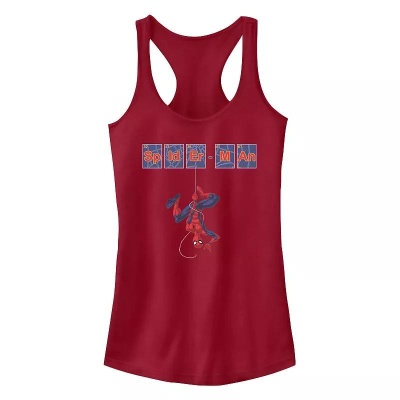 Juniors Marvel Spider-Man Periodic Element Tiles Graphic Tank Top, Girls Red Product Image