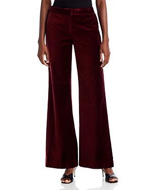 KOBI HALPERIN Nile Stretch Velveteen Wide Leg Pants Product Image