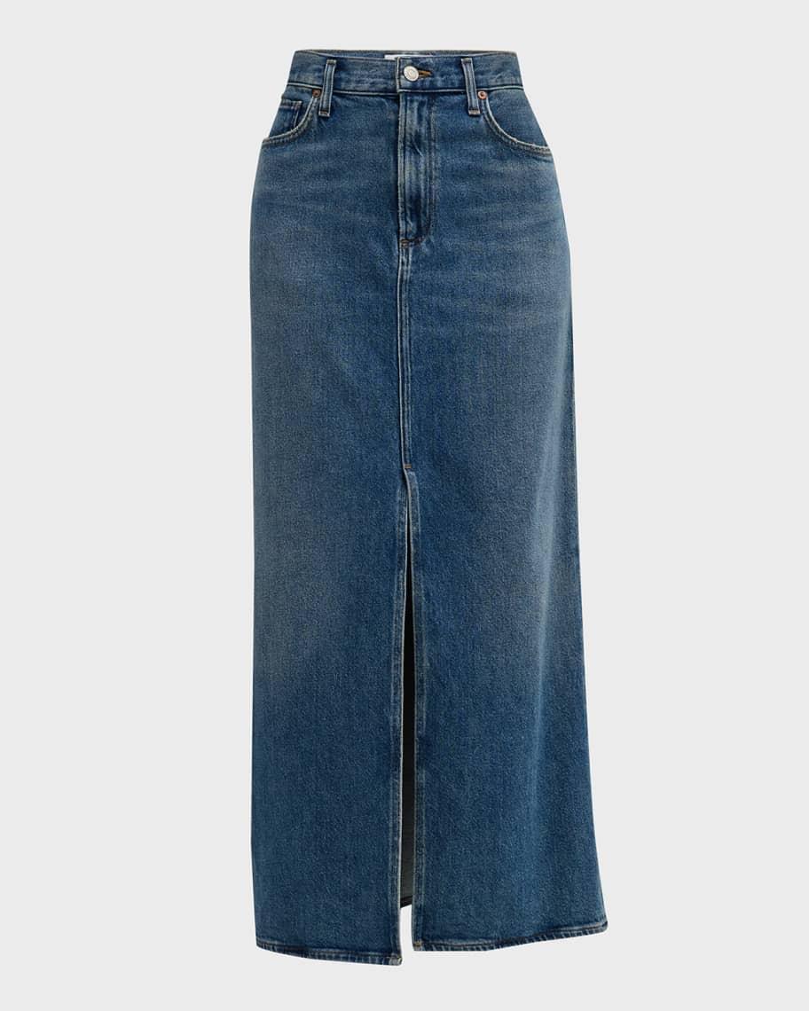 Leif Low-Slung Denim Maxi Skirt Product Image