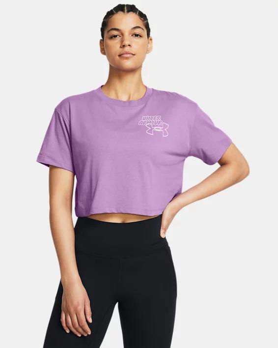 Womens UA Bubble Script Crop Short Sleeve Product Image