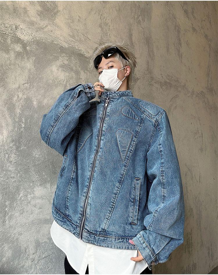 Washed Denim Zip Jacket product image