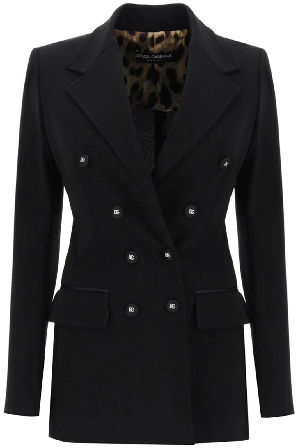 DOLCE & GABBANA Turlington Jacket In Milano Stitch In Black Product Image