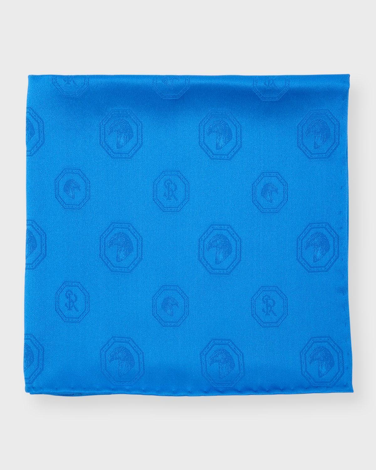 Mens Eagle Monogram Silk Pocket Square Product Image