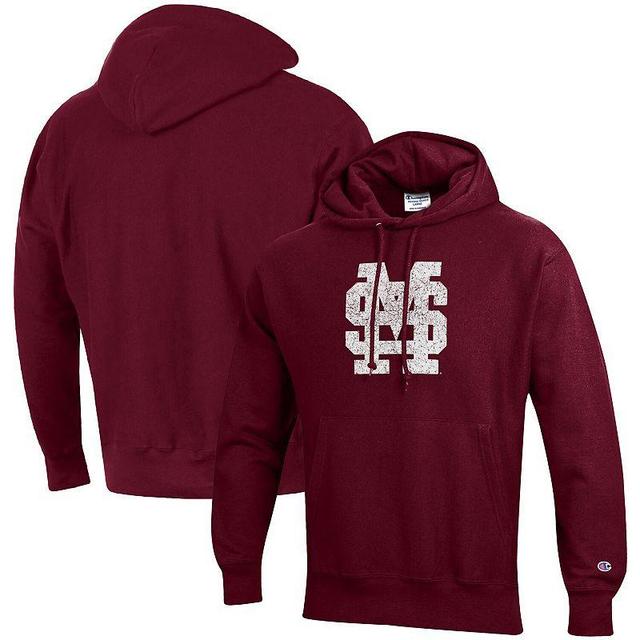 Mens Champion Maroon Mississippi State Bulldogs Vault Logo Reverse Weave Pullover Hoodie Product Image