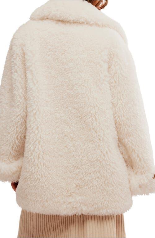 Sophie Faux Fur Peacoat In Beige Product Image