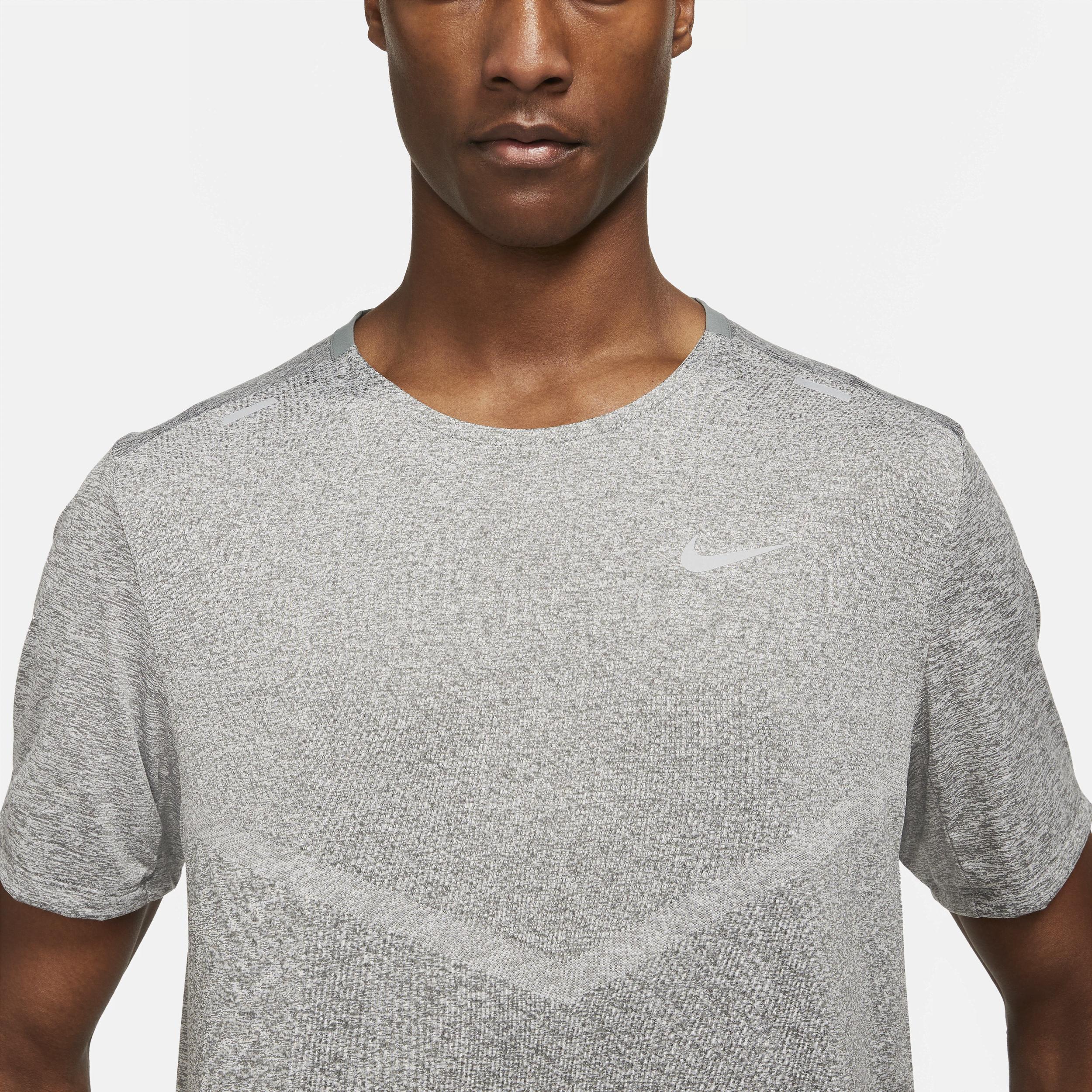 Nike Mens Nike Dri-Fit Rise 365 Short Sleeve T-Shirt - Mens Reflective Silver/Black Product Image